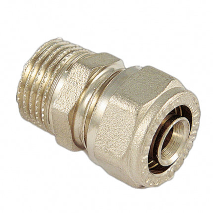 Tiemme - Raccordo dritto maschio 3/4" 20 per multistrato a stringere completo di kit
