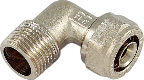 Tiemme - Raccordo Curvo Maschio  3/4"ø 26 Per Multistrato A Stringere