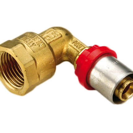 Tiemme - Raccordo curvo/gomito femmina per multistrato a pressare acqua ø20 - 1/2" COMPACT