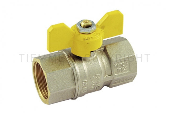 Tiemme - Valvola arresto a sfera gas 1/2" femmina-femmina passaggio standard