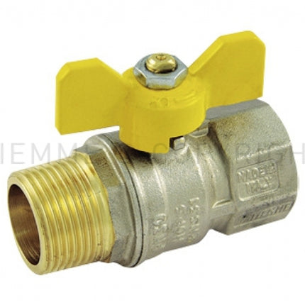 Tiemme - Valvola arresto a sfera gas 3/4" a farfalla maschio-femmina passaggio standard