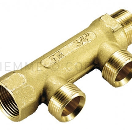 Collettore lineare in ottone 1"1/4 per riscaldamento - 2 vie