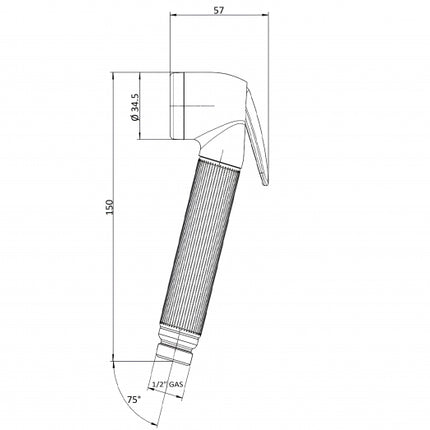 Bossini - Doccetta Nikita A Pulsante In Ottone Cromato - Rain Jet