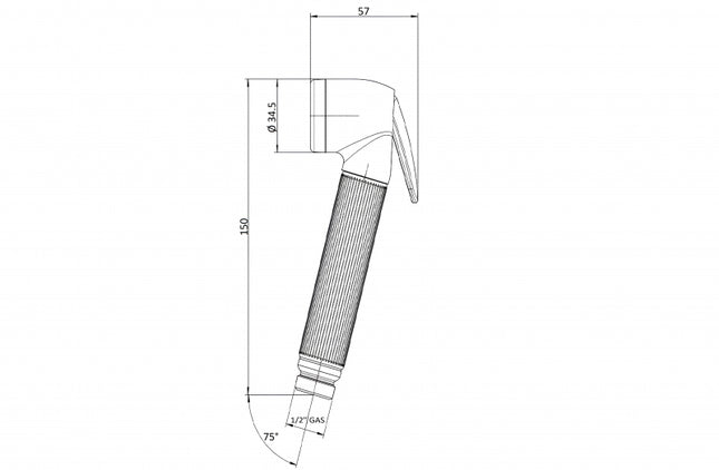 Bossini - Doccetta Nikita A Pulsante In Ottone Cromato - Toilet Jet