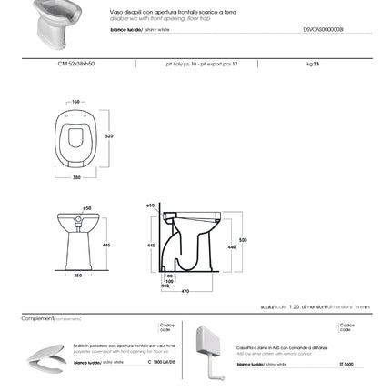 Azzurra - Vaso per disabili