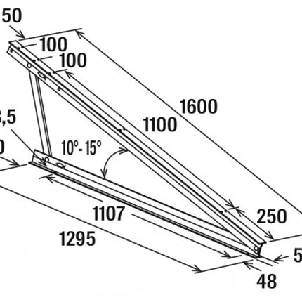 Fischer - Triangolo stfn 10°-15° preassemblato per tetti piani per moduli orientati sia in verticale che in orizzontale