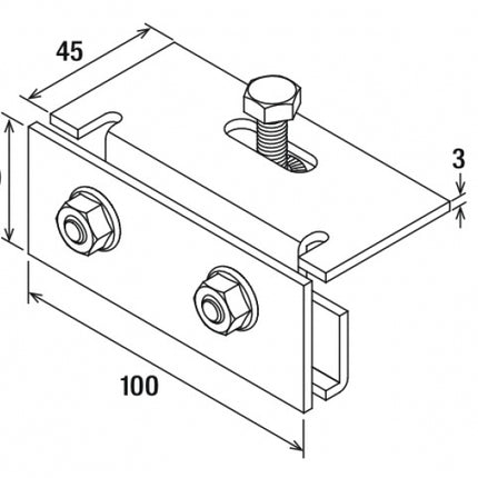 Fischer - Staffa universale per installazioni fotovoltaiche su lamiera aggraffata