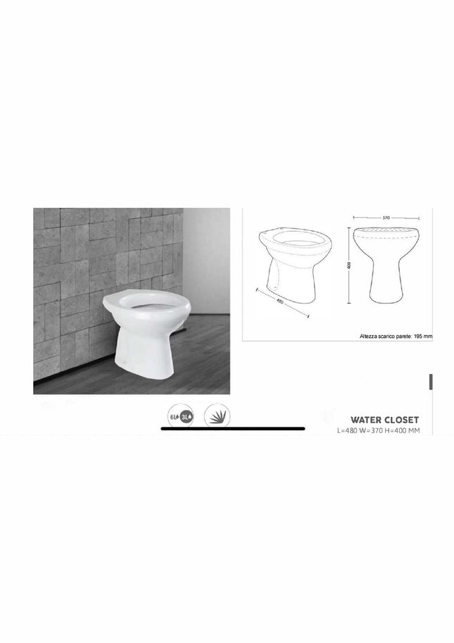 Vaso In Ceramica scarico parete