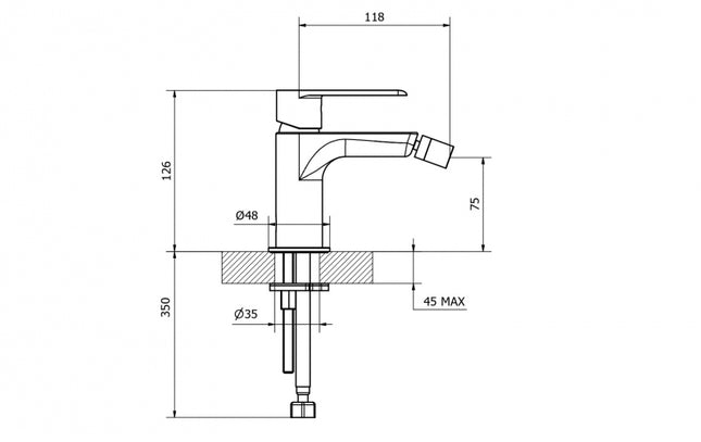 Teorema - Miscelatore Bidet cromato - Serie: Xs