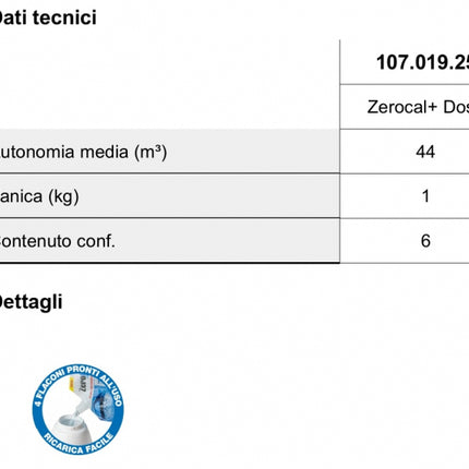 Gel - Ricarica liquida 1 kg per dosatori anticalcare contro le incrostazioni su caldaie e termosanitari - Modello: Zerocal Dose