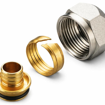 Tiemme - Adattatore 3/4" ø17 sp 2,0 per tubo pex (dado + ogiva + inserto)