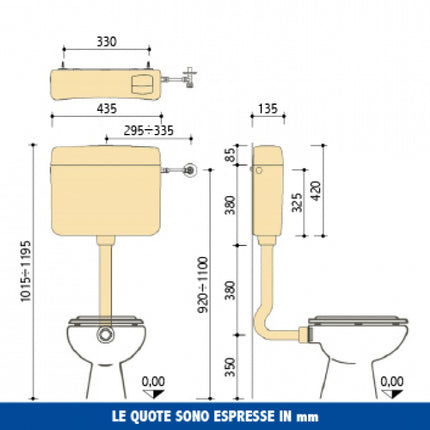 Pucci - Cassetta esterna a zaino doppio pulsante 9L-4L - Modello: Eco