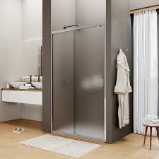 Porta/box scorrevole reversibile con profilo cromo completo di profilo per nicchia - Misura: 118/122 cm - Vetro stampato C 6 mm - Altezza 195 cm - Immagine indicativa