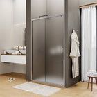 Porta/box scorrevole reversibile con profilo cromo completo di profilo per nicchia - Misura: 118/122 cm - Vetro stampato C 6 mm - Altezza 195 cm - Immagine indicativa