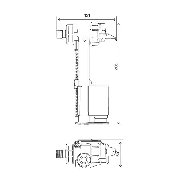 Galleggiante Silenzioso Universale 3/8″ per Cassette WC – Compatibile Incasso, Esterne e Ceramica | Ricambio Multimarca