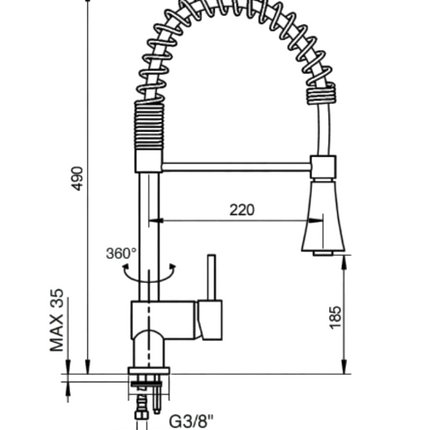 Miscelatore Lavello Con Doccetta Estraibile - Modello: Luna
