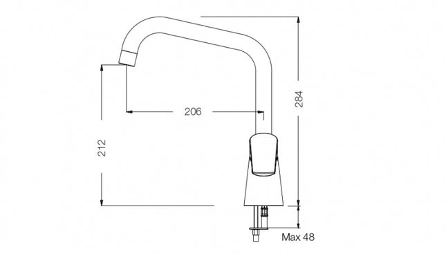 Eurorama - Miscelatore Lavello Cromato Canna quadrata Corpo "Idea" - Serie: Klint