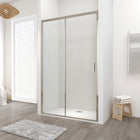 Porta/box scorrevole reversibile con profilo cromo completo di profilo per nicchia - Misura: 168/172 cm - Vetro trasparente 6 mm - Altezza 195 cm - Immagine indicativa