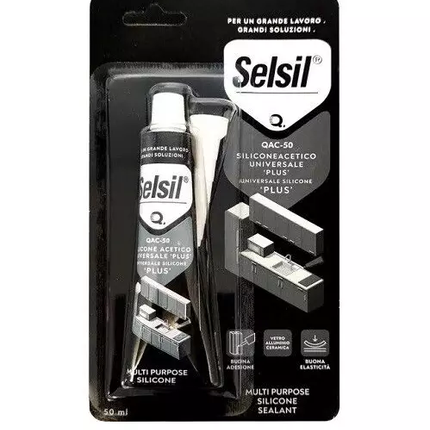 Silicone acetico trasparente 50 ml in blister