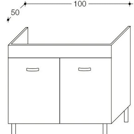 Mobile Sottolavello Cucina Da 100 Cm Solo Per Lavello In Acciaio Inox Da Appoggio - Colore: Bianco (Solo Mobile)