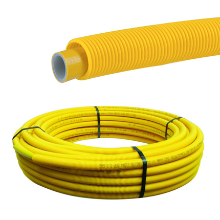 Tubo multistrato gas rivestito ø26x3 con guaina corrugata - 50 metri
