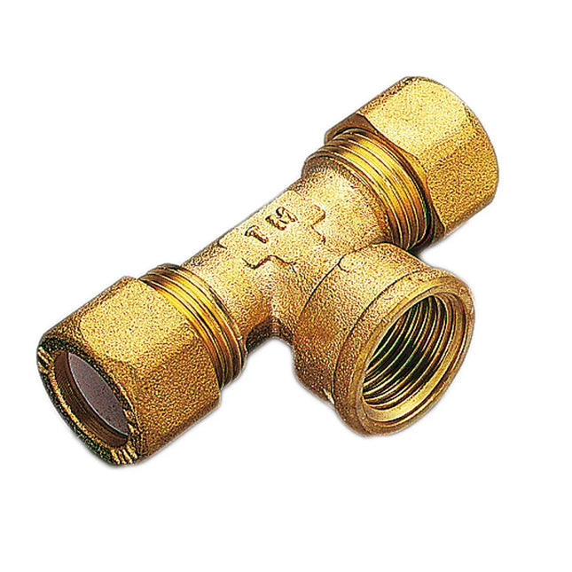 Tee 2 Dadi Femmina 3/4" Ø22 Per Rame Con Ogiva In Teflon