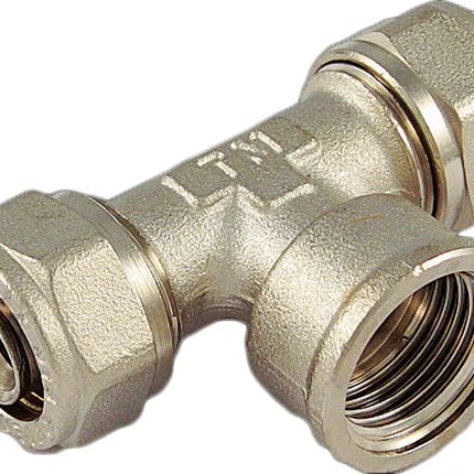 Tee/Raccordo Tee Femmina Al Centro 3/4" Ø26 Multistrato A Stringere Completo Di Kit