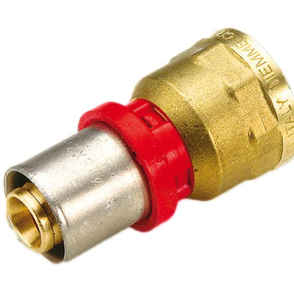 Tiemme - Raccordo Diritto/Niples Femmina 1/2" Ø16 Multistrato A Pressare Acqua