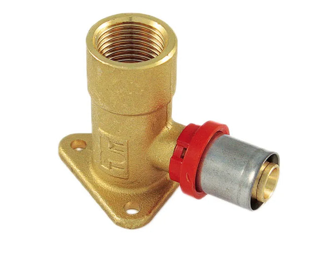 Tiemme - Raccordo Curvo/Gomito Con Base 1/2" Ø16 Multistrato A Pressare Acqua