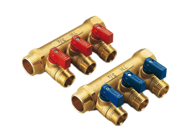 Tiemme - Collettore A Flauto 3/4" 2 Uscite Da 1/2" Per Sanitari