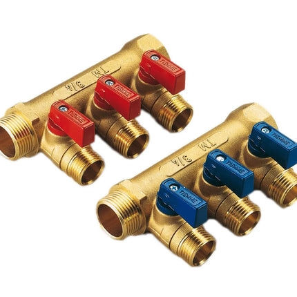 Tiemme - Collettore A Flauto 3/4" 3 Uscite Da 1/2" Per Sanitari