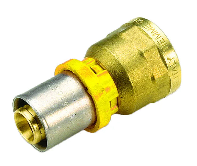 Tiemme - Raccordo Diritto/Niples Femmina 1/2" Ø20 Multistrato A Pressare Gas