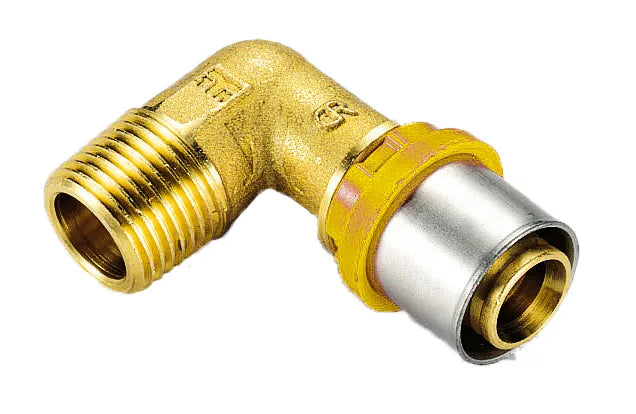 Tiemme - Raccordo Curvo/Gomito Maschio 3/4" Ø20 Multistrato A Pressare Gas