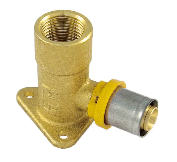 Tiemme - Raccordo Curvo/Gomito Con Base 1/2" Ø20 Multistrato A Pressare Gas