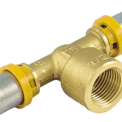 Tiemme - Raccordo A Tee Femmina Centrale 3/4" Ø26 Multistrato A Pressare Gas