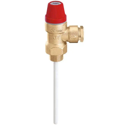 Caleffi - Valvola Di Sicurezza 1/2” Maschio X Ø 15 Combinata Temperatura-Pressione Art. 309460