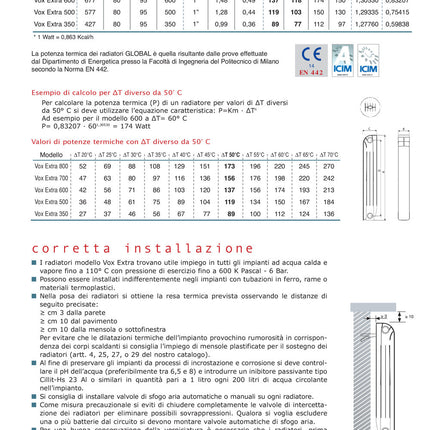 Global - Radiatore in alluminio Vox Extra interasse 600 - Singolo Elemento