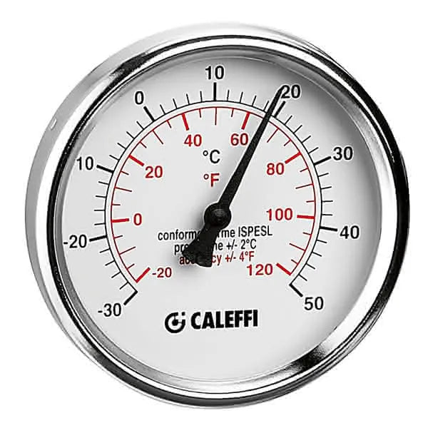 Caleffi - Termometro Per Raffrescamento Ø80 Attacco Posteriore 1/2" L. 45 Mm Art. 687000
