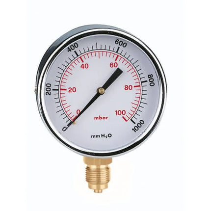 Caleffi - Manometro Per Gas Attacco Radiale 3/8" - Ø80 - 0-60 Mbar Art. 846103