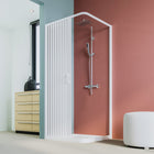 Forte - Box doccia angolare riducibile apertura laterale a soffietto 80-60x120-100 cm altezza 185 cm - Serie Colibrì Plus Alfa