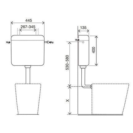 Oli - Cassetta esterna a zaino con pulsante pneumatico esterno modello Topazio Pneumatica - Bianco