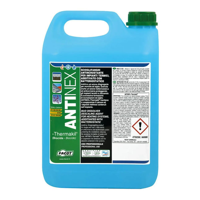 Facot - Antinex Scioglifanghi Antincrostante Con Batteriostatico Per Lavaggio Di Impianti Termici Da 5 Lt - Articolo: Antinexk05