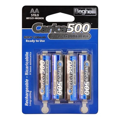 Beghelli - Blister 4 Batterie Ricaricabili Aa