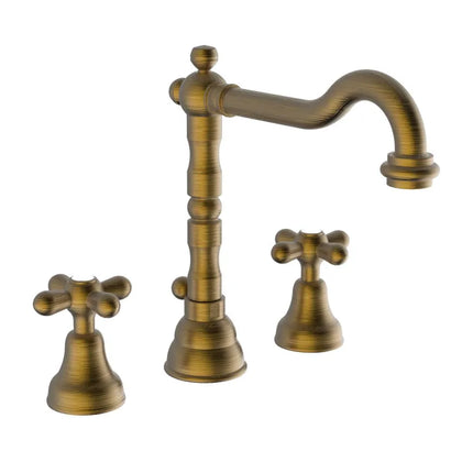 Teorema - Batteria Lavabo Tre Fori - Serie: Daisy - Colore: Bronzato - Articolo: 70315Gg0S4
