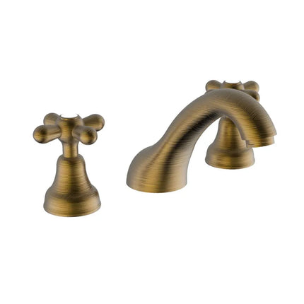 Teorema - Batteria Lavabo Tre Fori Con Canna Bassa - Serie: Daisy - Colore: Bronzato - Articolo: 70312Gg0S4