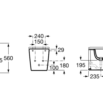Roca - Bidet Filo Parete Porcellana Bianco - Serie: Inspira (Senza Coprivaso)