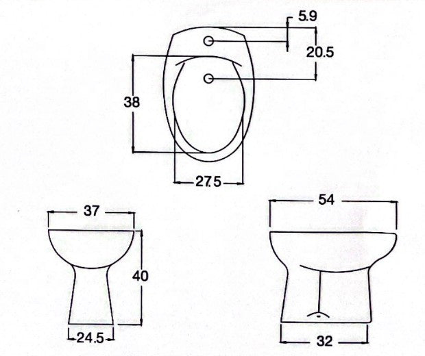 Roca - Bidet a terra in ceramica - Colore: Bianco - Serie: Christina (senza rubinetteria)