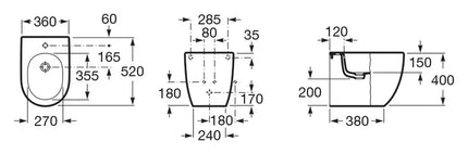 Roca - Bidet Filo Parete Porcellana Bianco - Serie: New Meridian