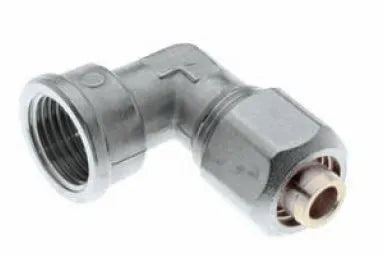 Gomito/Raccordo Curvo Femmina 1/2" Ø16 Multistrato A Stringere Completo Di Kit