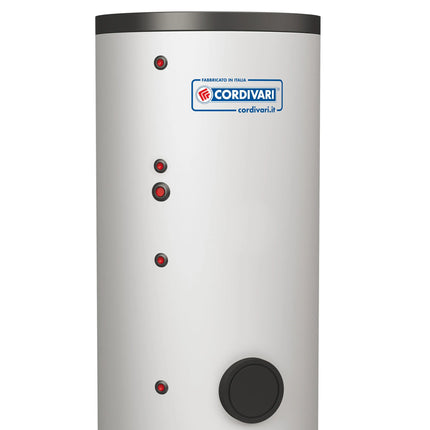 Cordivari - Bollitore verticale da 200 litri Bolly 2 ST WB con due scambiatori fissi per produzione A.C.S.
